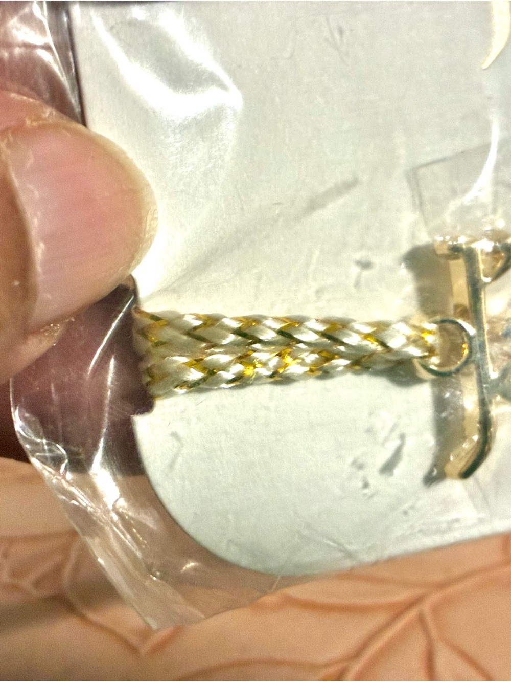 Rare!Stunning Dior Gold and Cream 'J'adore' Braided Cord Bracelet - Picture 7 of 10